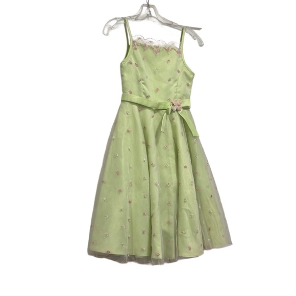 Rare Editions Mint Green Dress Multi Layered Size 7 - Picture 1 of 8